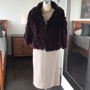 NWOT Saks Fifth Avenue rabbit fur cropped jacket
